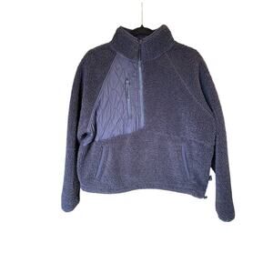 JoyLab Blue Sherpa Fleece Half-Zip Pullover Jacket Women's Size Large